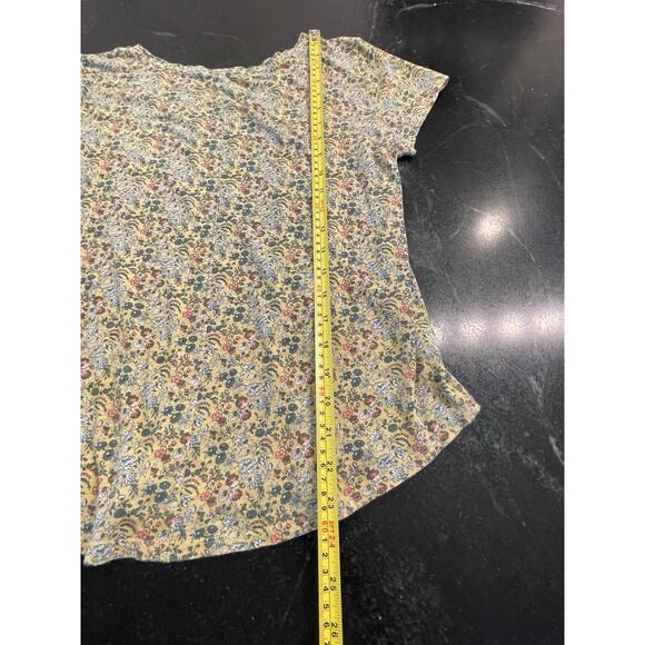 LOFT vintage soft floral cap sleeve tee Small 100% Cotton - Picture 7 of 8